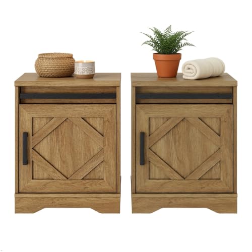 Image of WAMPAT 24.3 inch H Vintage Farmhouse Style End Table Set of 2