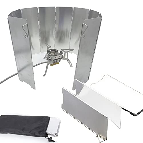Timisea 10 Unidades Plegables de Aluminio para Exteriores, Cortavientos, Cortavientos, para hornillos de Gas, Camping, Exterior, Parrilla, protección contra el Viento, protección contra el Viento Cover