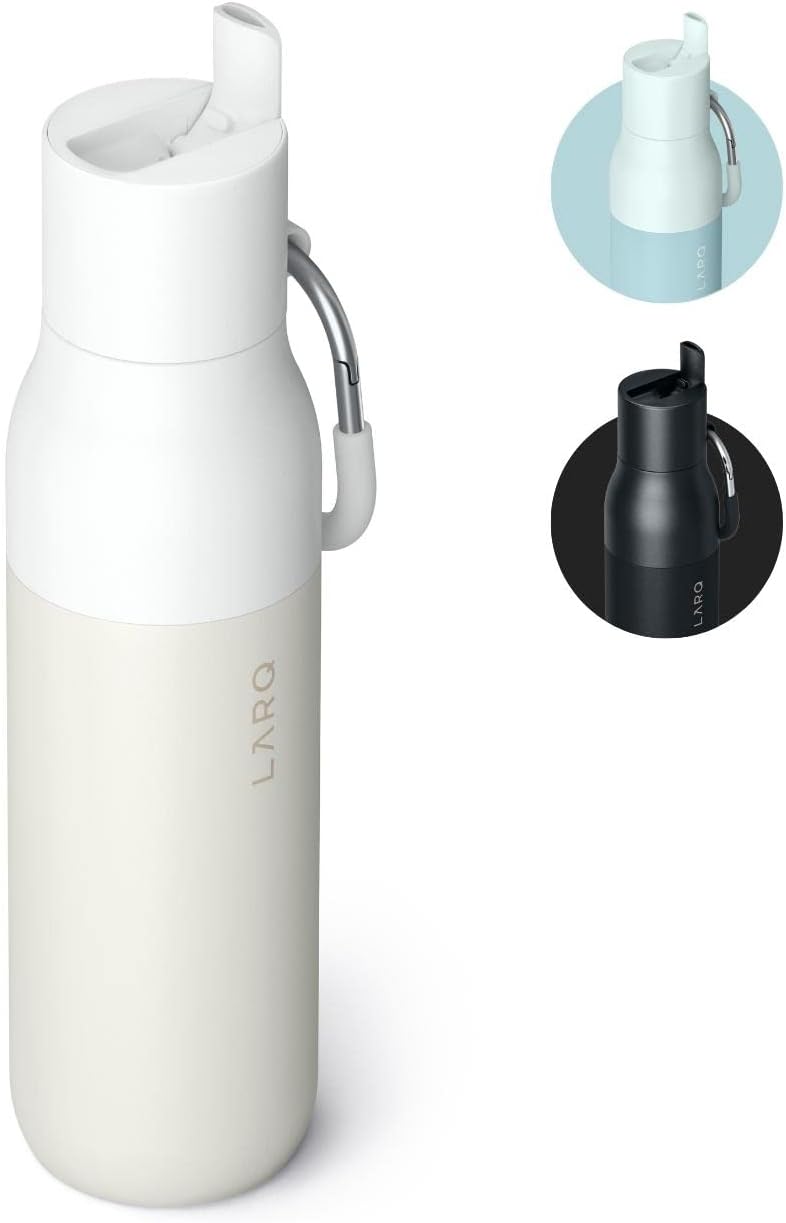Bottle Flip Top 17oz - Insulated Stainless Steel Water Bottle with Straw | BPA Free | Reusable Water Bottle for Sports, Gym, and Travel | Keep Drinks Cold, Granite White