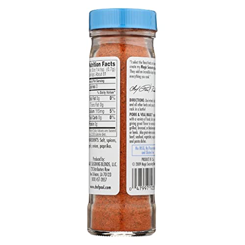 Chef Paul Magic Seasoning Blends Pork & Veal Magic | Bold & Smoky Seasoning | Perfect for BBQ, Grilling, and Roasting | All Purpose Seasoning Blend for Pork, Veal & Lamb | 2 oz (Pack Of 1)