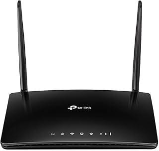 TP-Link N300 4G LTE Telephony Wi-Fi Router, SIM Slot Unlocked, records up to 100 minutes of voicemail, No Configuration Required, Removable External Wi-Fi Antennas, UK Plug, Black (TL-MR6500v)