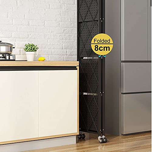 Yajun Rack dobrável para armazenamento com roda, organizador de metal multiuso para cozinha e banhei
