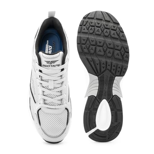 Image of Red Tape Men's Sneakers Grey Green Mesh Pu Round Toe Lace-Up
