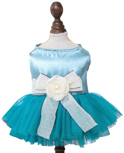 MaruPet Fashion Sweet Puppy Dog Blingbling Princess Skirt Pet Dog Lace Cake Camisole Tutu Dress J-Blue XL