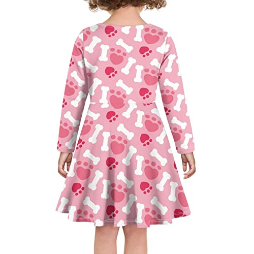 Girls Cute Long Sleeve Midi Dress for Party Casual Daily Polka Dot Print T Shirt Dress4