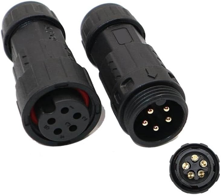 M19 5 Pin Waterproof Connector Male and Female Butt Welding Power Aviation Plug