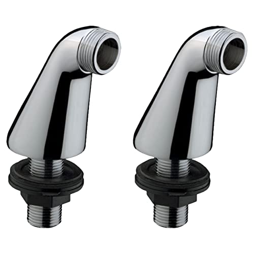 Pair of Chrome Deck Mounted Bath Filler Shower Mixer Tap Legs Adapter Extension