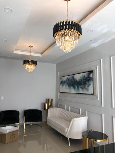 Image of Lyse Decor Chandelier for Living Room Modern Ceiling Light Jhumar for Hall Light for Living Room and Hall Round Jhoomer Show Lights for Home Decoration Ceiling (Black 400 mm)