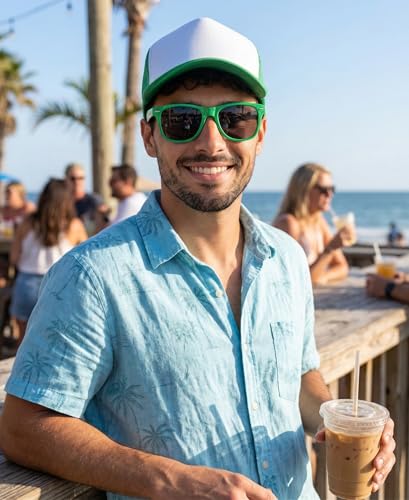 Image of Funky Junque Foam Trucker Hat, Trucker Hats for Women & Men - Blank Adjustable Snapback Mesh Back Baseball Cap