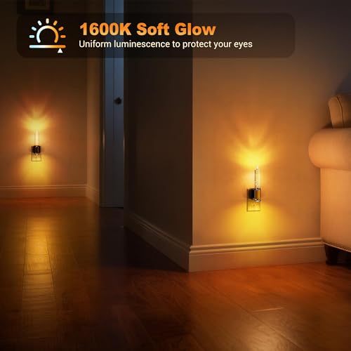 Image of JandCase Night Light, Flameless Candle Night Lights Plug into Wall, 1 Pack | Dusk to Dawn Sensor Aesthetic Automatic Nightlight, Dimmable Amber LED Nightlights, Decorative nite light for Adults Bathroom