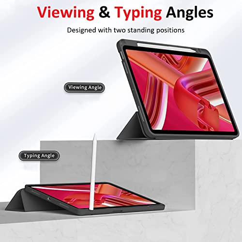 Vultic Trifold Pencil Holder Case for iPad Pro 12.9 inch [6th/5th/4th/3rd Gen 2022/2021/2020/2018], Magnetic Smart Stand [Auto Sleep/Wake][2nd Pencil Charging] Silicone Back Cover (Light Green) by VULTIC - Image 3