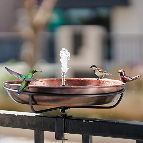 Dreamsoul Deck Mounted Bird Bath With Adjustable Sturdy Metal Clamp, Bowl Bird Baths For Outdoors Garden Balcony Patio Deck Railing Decoration, Lightweight & Detachable #TOP5