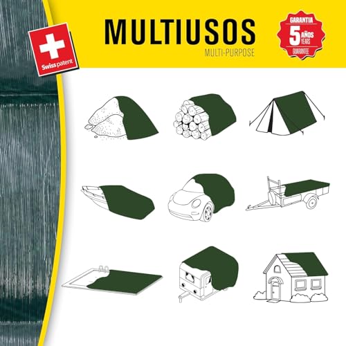 Miniatura 4 de Bikain - Lona Impermeable Exterior - 2x3 Metros - 90g M2 Reforzada - Argollas Antidesgarro - Toldo 100 Impermeable Y 100 Protección Uv - Cubretodo Múltiples Usos - 3 Capas Laminado Cruzado