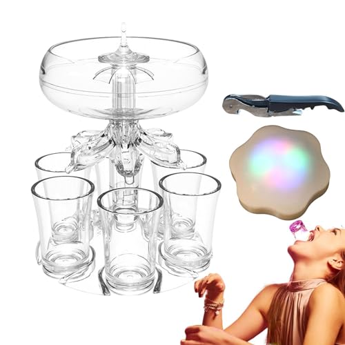 gifyym Distributeur de verre à liqueur, distributeur de shot en acrylique avec verres, distributeur de liqueur multiple pour festival, famille, bar, pique-nique, karaoké