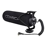 COMICA CVM-V30 LITE Video Microphone Super-Cardioid Condenser On-Camera Shotgun Microphone for Canon Nikon Sony Panasonic Camera/DSLR/Iphone/Samsung Huawei(Black