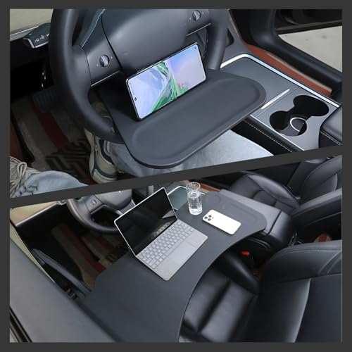 Car Small Table Board Suitable for Tesla and Model Y, Foldable Synthetic Leather for car Interior Accessories, Office and Entertainment Dining Table