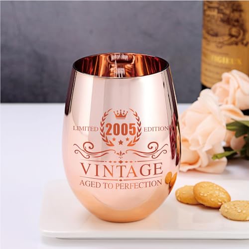 xilaxila 21ST birthday gifts for her - Vintage 2005 Wine Glass - 21ST Birthday Decorations For Women, Funny 21 Bday Gifts Idea For Women, Friends, Daughter, Sister(2005) by xilaxila - Used condition - Image 2