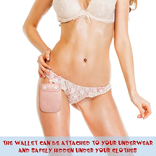 Sanwuta Latent Washable Undercover Bra Pouch Stash Passport Wallet Bra Wallet Travel Wallet Secret Pocket Travel Pouch Belt For Travel Women Latent For Passport Valuables, Orchid Pink #TOP3