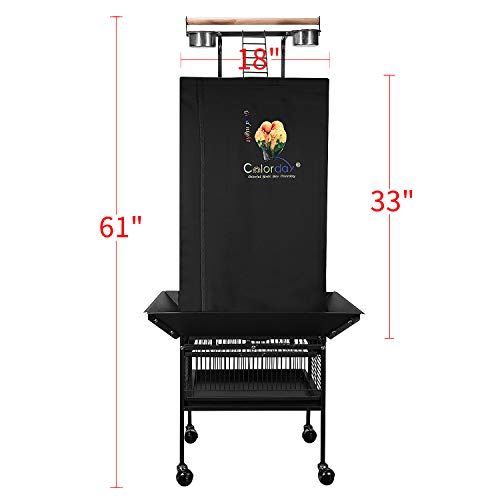 Colorday Good Night Bird Cage Cover for Large Bird Cage with Play Top (Patent Pending),Black 61" - Image 7