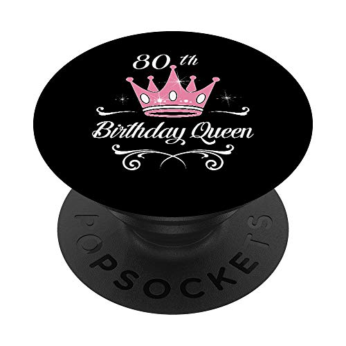80 cumpleaños reina señoras 80 años señora divertida abuela PopSockets PopGrip Intercambiable