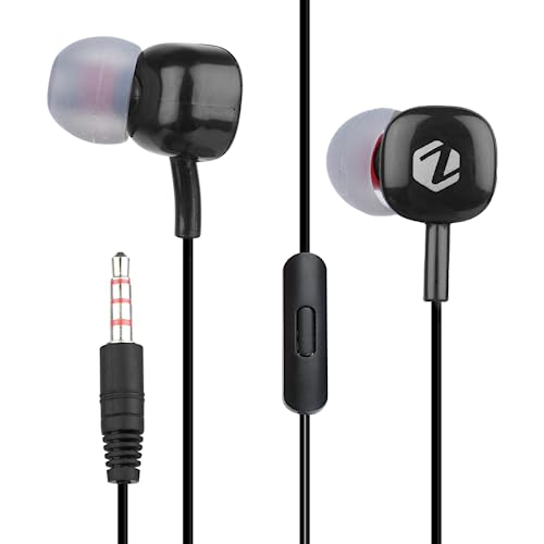 ZEBSTER Dude Stereo Earphone with 10mm Driver, in-line Mic, Tangle Free Cable, Deep Bass(Black)