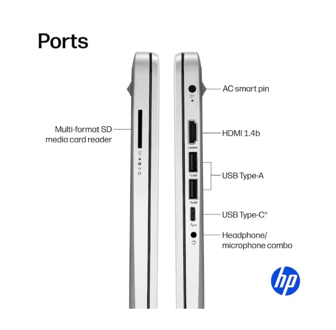 Image of HP 14 inch Business Laptop Computer with 1-Year Office 365, Intel Quad-Core N150 Processor, 4GB RAM 640GB Storage (128GB UFS+512GB SD Card), Windows 11 Home, PLUSERA Earphones, Natural Silver