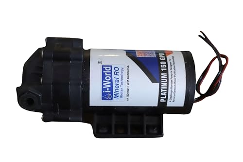 I-WORLD RO Booster Pump Motor – 100 GPD Heavy Duty Diaphragm Motor | 24V DC | Compatible with RO Water Purifiers | Copper Winding | Self-Suction Pump for RO Systems