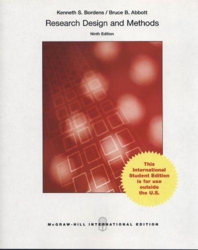 Research Design and Methods: A Process Approach by Bordens, Kenneth S., Abbott, Bruce Barrington (2013) Paperback