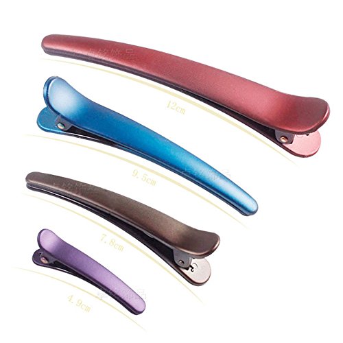12PCS Pinzas de Pelo Profesional para Salón de Peluquería, Clips para Cabello Multicolor de Plástico y Metal, Pinzas Cocodrilo (4.9CM) miniatura 7