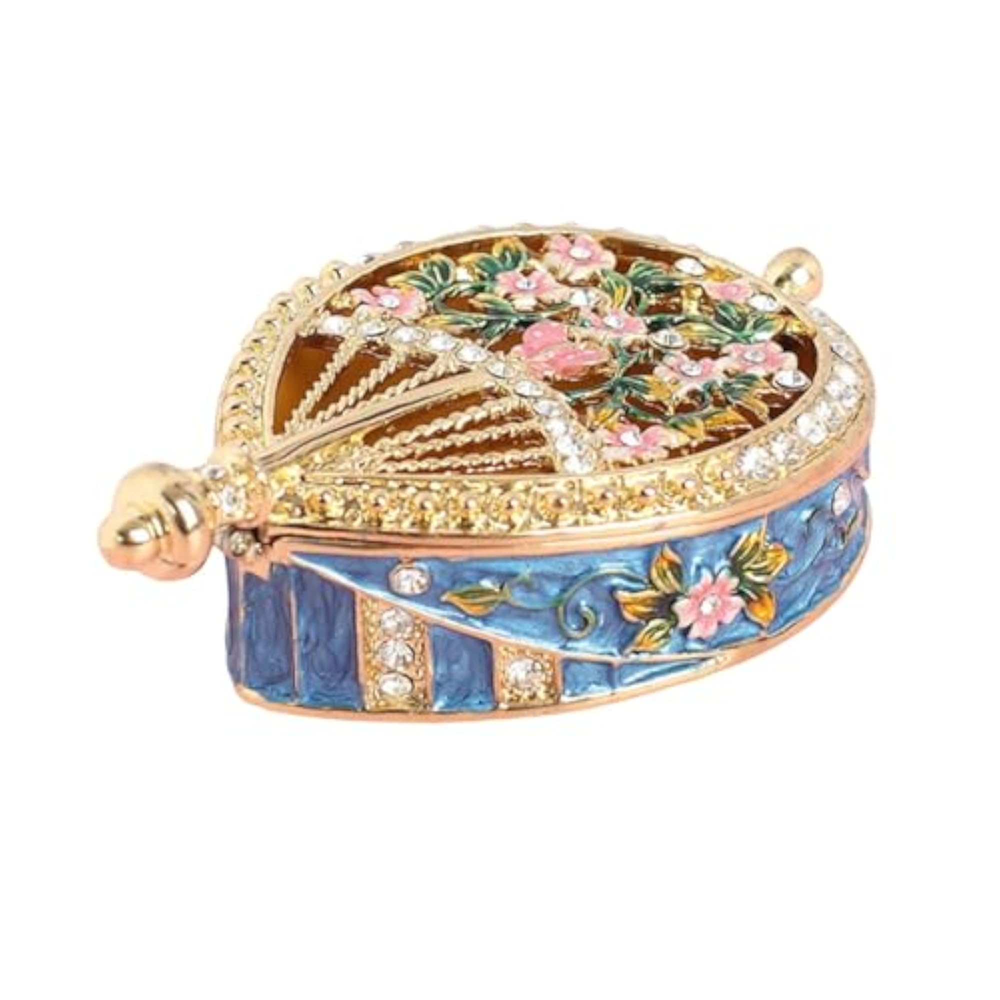 Enamel Jewelry Box Trinket Case Small