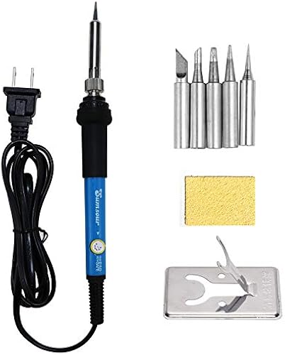 110V 60W Adjustable Temperature Electric Soldering Iron Welding Rework Repair Tool With 5pcs Solder Tip US Plug