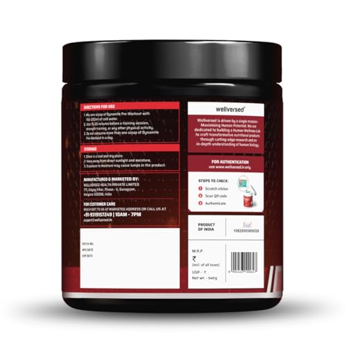Image of Dynamite Extreme Pre Workout For Men (30 Serving, Chilli Guava) | High-Stim Pre-Workout | 9000mg Citrulline Complex | 200mg Alpha GPC | 200mg Caffeine | Not For Beginners - 540g
