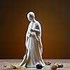CHBDJY Creative Chinese Buddha Monk Statue, Meditation Sweeper Zen Monk Figure, White Ceramic Monk Crafts for Home Office Decor, Bonsai Decor Supplies #5