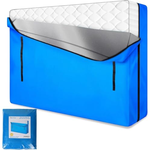 MorTime Mattress Bags for Moving and Storage, Zippered Mattress Storage Bag with 8 Strong Carrying Handles, Reusable Mattress Protector Cover Moving Supplies (Queen)