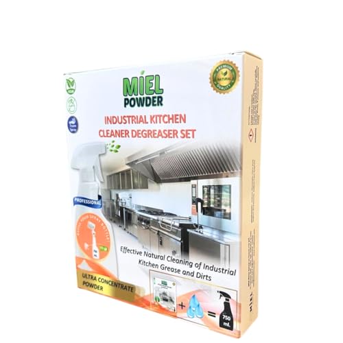 MİEL POWDER Natural Herbal Kitchen Cleaning Powder Powerful Degreaser Kitchen Surface Cleaner for Countertops Odorless Eco-Friendly Multi-Purpose Oven Hood Cabinets Ceramic Surfaces