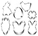 15 Pieces Easter Cookie Cutter Set - Bunny, Bunny Face, Rabbit, Egg, Chick, Carrot, Four Leaf Clover - Stainless Steel Easter Cookie Cutters - Large Easter Cookie Cutters for Spring Holiday Baking