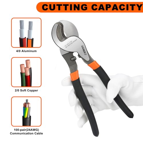 Sanuke Hydraulic Crimping Tool and Cable Cutter, 12 AWG to 2/0 AWG, Electrical Terminal Cable Crimper Tool Kit with 9 Die Sets by Sanuke - Image 3