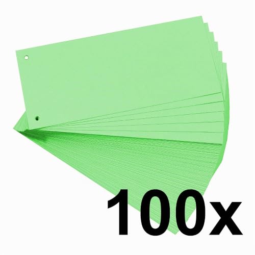 Exacompta 13445B 100er Pack Karton-Trennstreifen. 10,5 x 24 cm grün. Für eine übersichtliche Anblage Ihrer Dokumente. Trennlaschen… – Ansicht 2