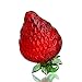 KRISININE Glass Red Strawberry Figurine Crystal Fruit Collectibles Art Glass Fruits Decoration for Home Office Strawberry Kitchen Decor for Women
