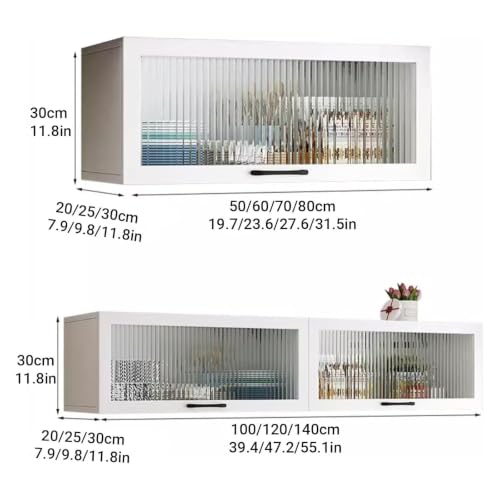 Armario de cocina de vidrio con puerta abatible hacia arriba vitrina mural de madera 3
