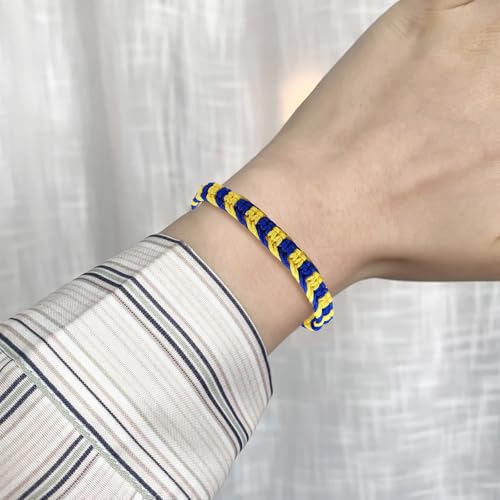 Choistily 2PCS Ukrainian Bracelet Yellow Blue Braided Bracelets Adjustable Handmade String Sunflower Bracelets for Women Trendy 2025 Stocking Stuffers4