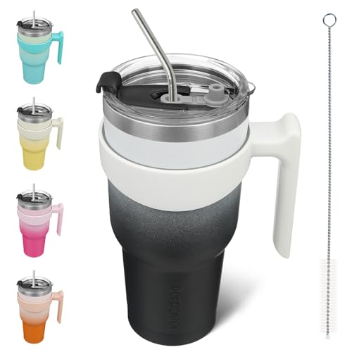 Image of BJPKPK 40 oz Tumbler with Handle & Straw, Insulated Stainless Steel Mug