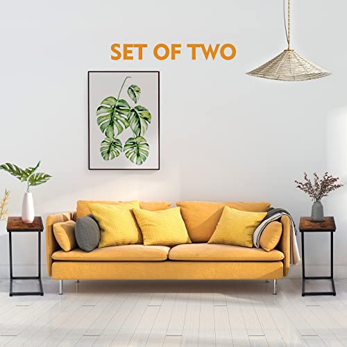 image for AMHANCIBLE C Shaped End Table Set of 2, Side Tables Living Room, C Tab