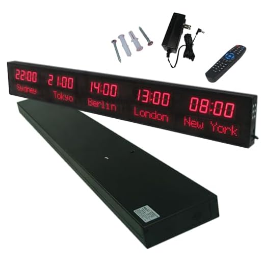 LED World Clock with 5 Time Zones