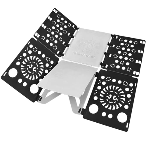 BoxLegend Version 3 Shirt Folding Board t Shirts Clothes Folder Durable Plastic Laundry folders Folding Boards Helper Tool for Adults and Children (Black&White)