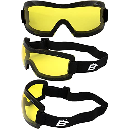 Birdz Wren Sport Skydiving Snowboarding Motorcycle Riding Goggles For Men Or Women (Yellow) #TOP4