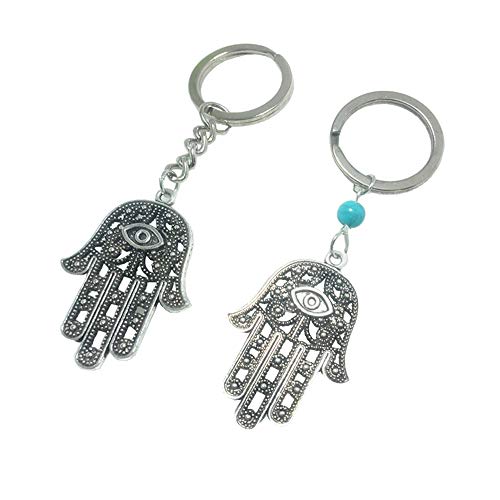 Preisvergleich Produktbild Traumfänger Schlüsselanhänger, Yuccer Hamsa Hand von Fatima und Türkisch Böses Auge Schlüsselbund Anhänger für Damen Geldbörse Handtasche Deko