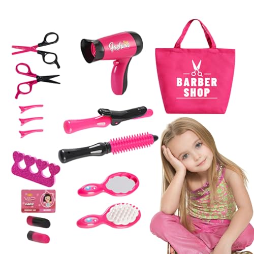 Kit Peluquería Infantil – ABS 21.5x14.5x9.5cm | Set Maquillaje Y Peinado De Imitación Portátil con Estuche | Accesorios Pelo Niñas Regalo para Casa Y Jardín Infantes