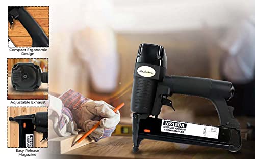 Air Locker Ns150A 18 Gauge 1/2 Inch To 1-5/8 Inch Long, 1/4 Inch Narrow Crown L Wire Stapler #TOP7