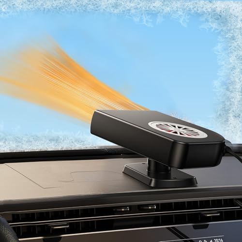 NIFBANG Auto Heizung,12V 150W Tragbare Auto Heizlüfter mit 2 in 1 Heizung und Kühlung,360° Drehbar Auto Windschutzscheibe Entfroster Demister Schnelleheizung,die in Stecker Zigarettenanzünde